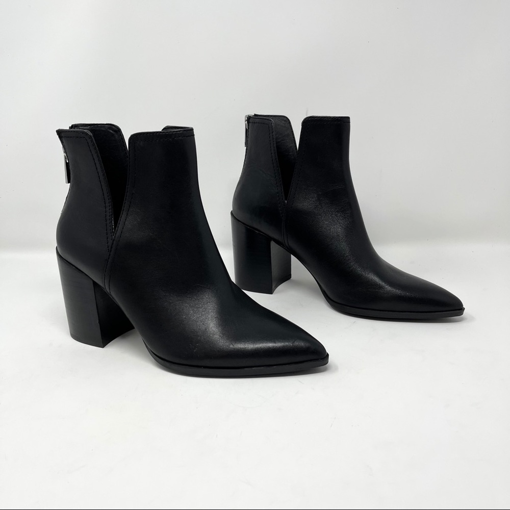 Steve Madden Black Leather Darci Pointed Booties